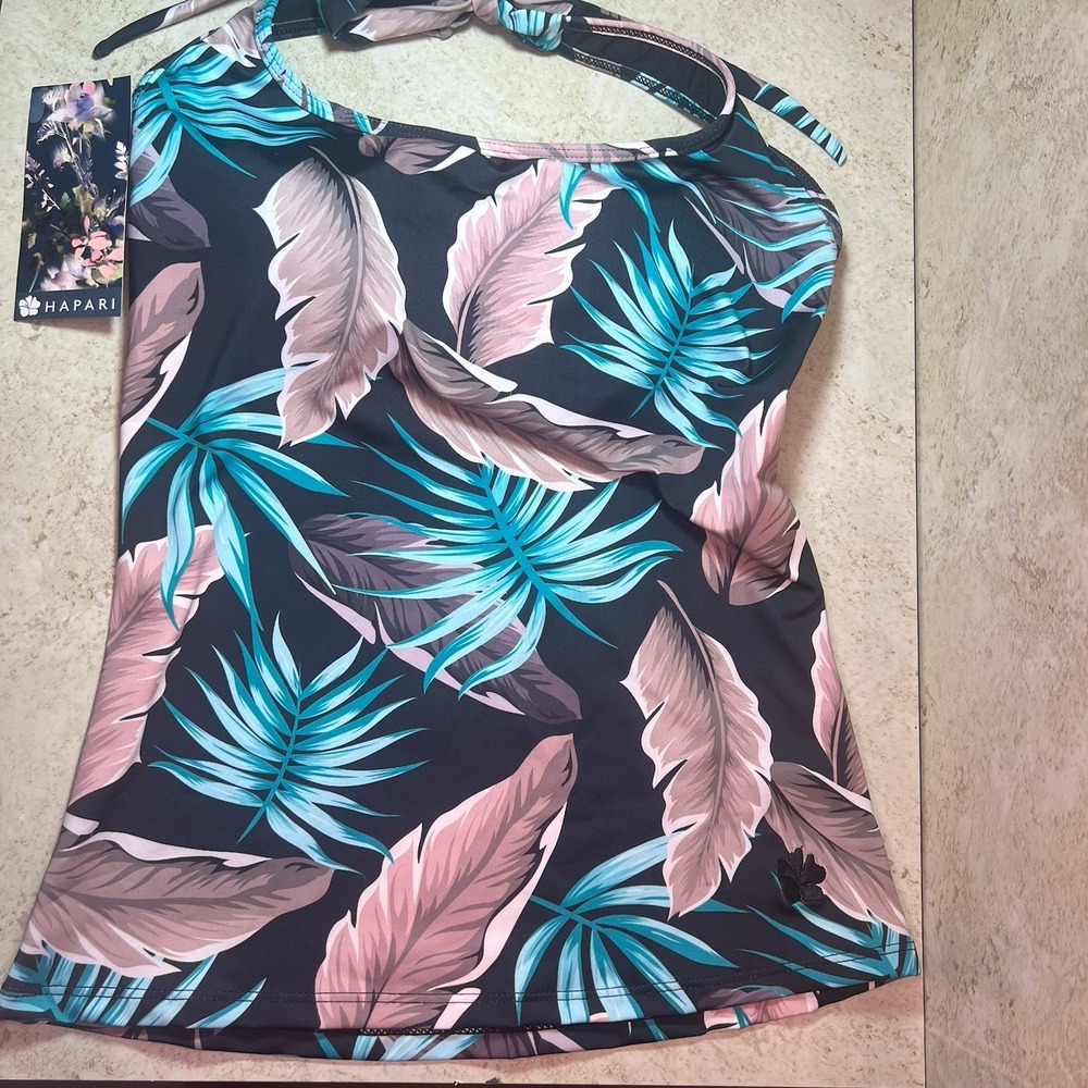 New! Women's Size XS Hapari Aguja Sport Tankini Tropical Floral Lightly Padded